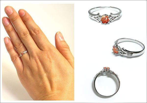 婚約指輪・ストロベリークォーツ・リング・k18・エンゲージリング