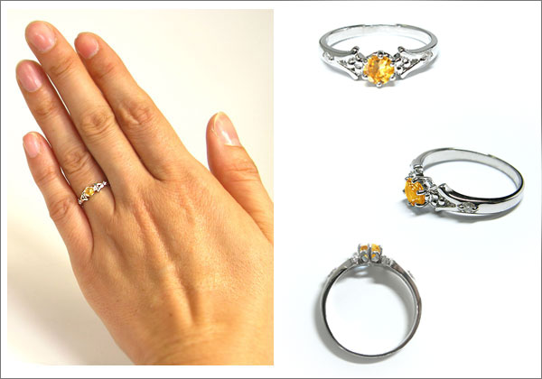 婚約指輪・スペサルタイトガーネット・リング・k18・エンゲージリング