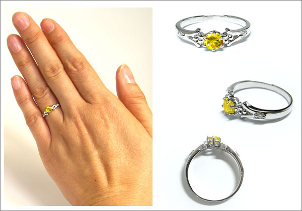 婚約指輪・スフェーン・リング・k18・エンゲージリング