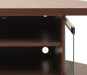 コーナーテレビボード　配線用の穴付き