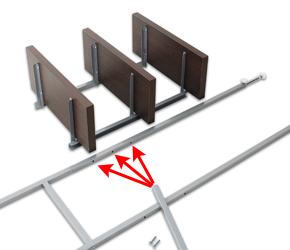 上部棚板は3段階の高さに設置可能