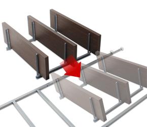 上部棚板は3段階の高さに設置可能