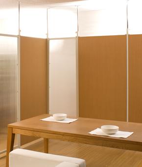 つっぱり式パーテーションボード 幅90cm ナチュラル×クリア