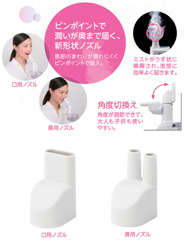 潤いが奥まで届く新形状ノズル