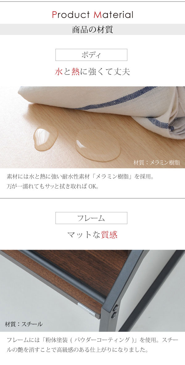 水と汚れに強いメラミン樹脂
