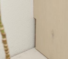 カウンター下 引戸収納キャビネット　巾木よけ加工