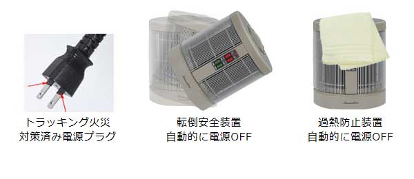 トラッキング/転倒安全装置/過熱防止装置