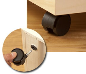 桐衣装箱　2段・4段（キャスター付き） 差し込むだけの簡単取り付けができるキャスター付き