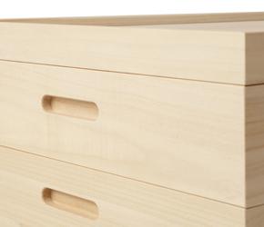 桐衣装箱　2段・4段（キャスター付き） 金具を外したシンプル仕上げ