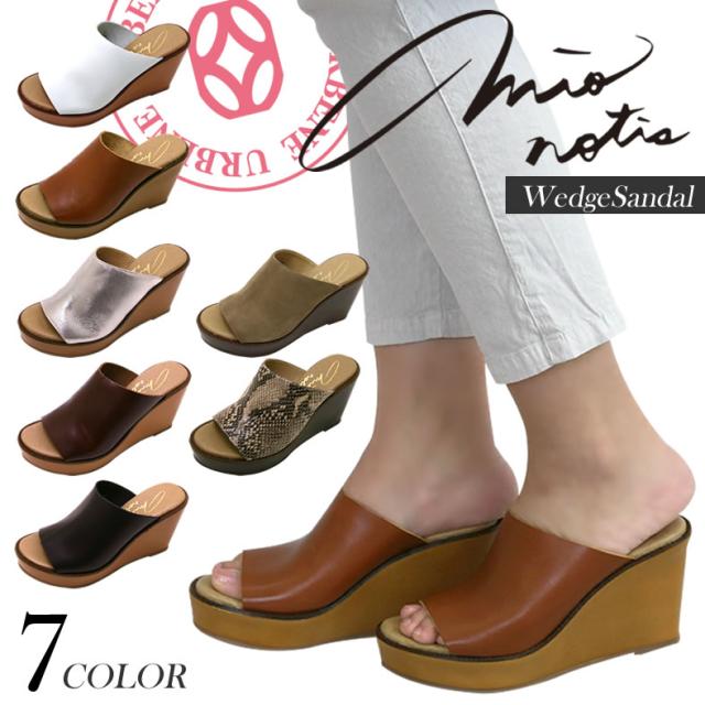 mio notis ミオノティス シングルバンプ ウェッジヒール サンダル (655M) 送料無料 サボ風サンダル ウエッジソール ウッド調 mio notis ミオノティス パンプス 店舗 取扱店 レディース靴 フォーマル パーティー オススメシューズ多数☆
