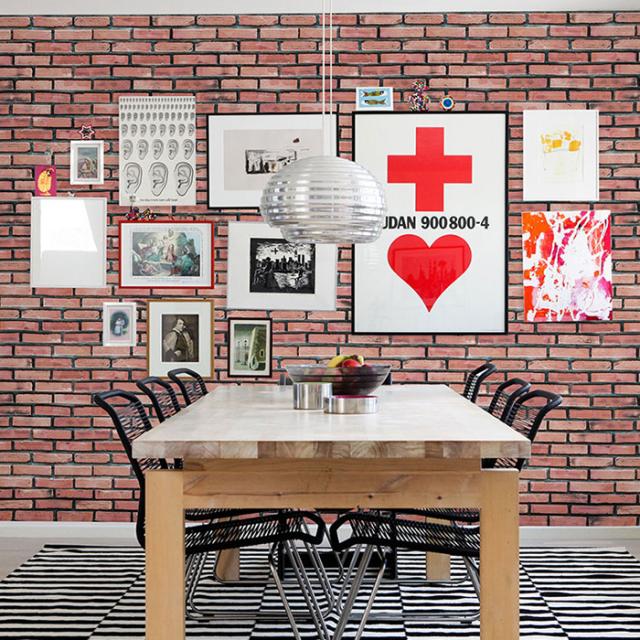 Diy 壁紙 フリースデジタルプリント壁紙 おしゃれ 日本製 ネットショッピング Vintage 賃貸 Brick Brown はがせる Vintage Jebrille Jebrille Wallpaper W92cmxh250cm パネル