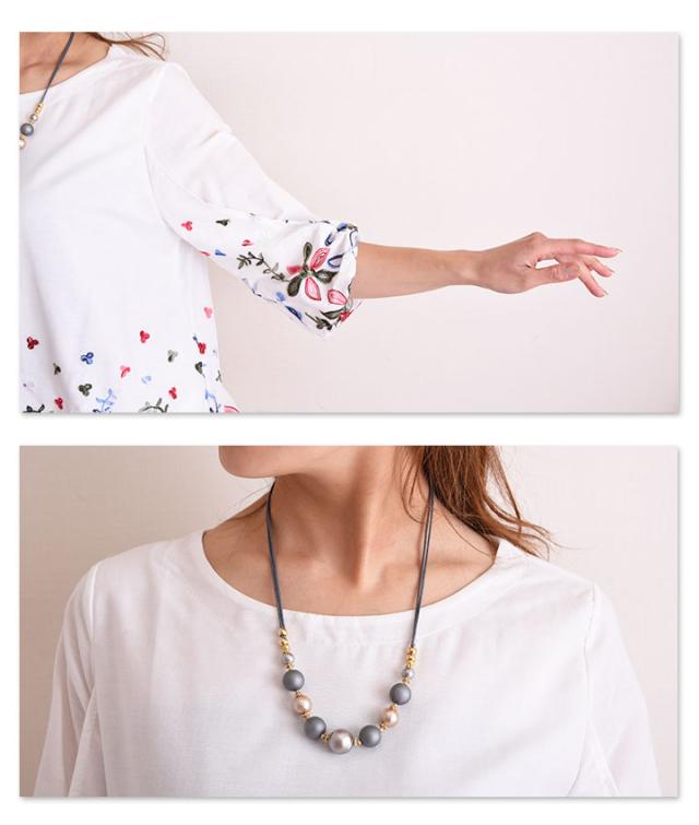 袖リボンが可愛い花刺繍トップス【6月12日8時販売新作】