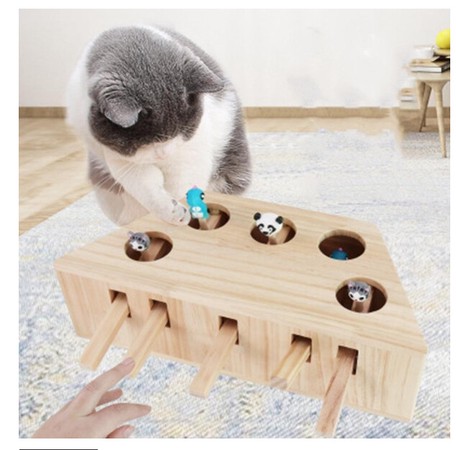 激安特価 21イチオシ木製おもちゃ屋内 猫用のおもちゃ もぐらたたき ペット用品 超歓迎 Gdpcambodia Org