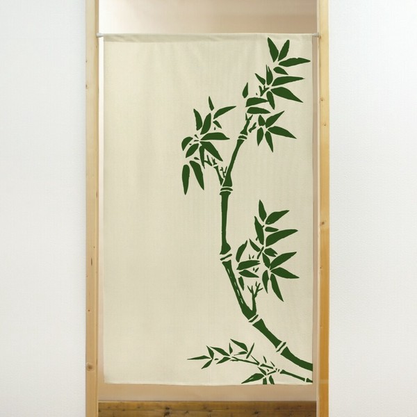 のれん 受注生産 目隠し 「竹 イラスト」85x150cm 日本製 和風 / 家具