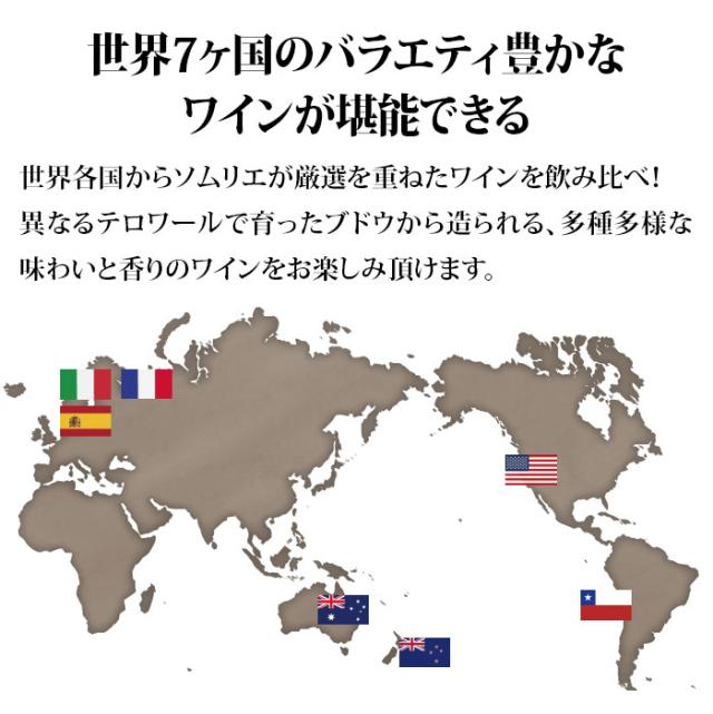 世界７ヵ国のバラエティ豊かなワインが堪能できる