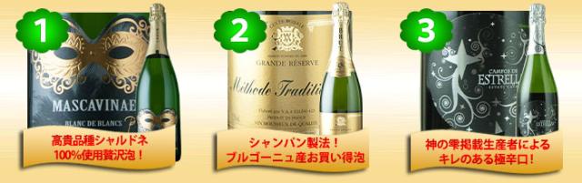 ちょっぴり贅沢な高級スパークリングワイン3本セット