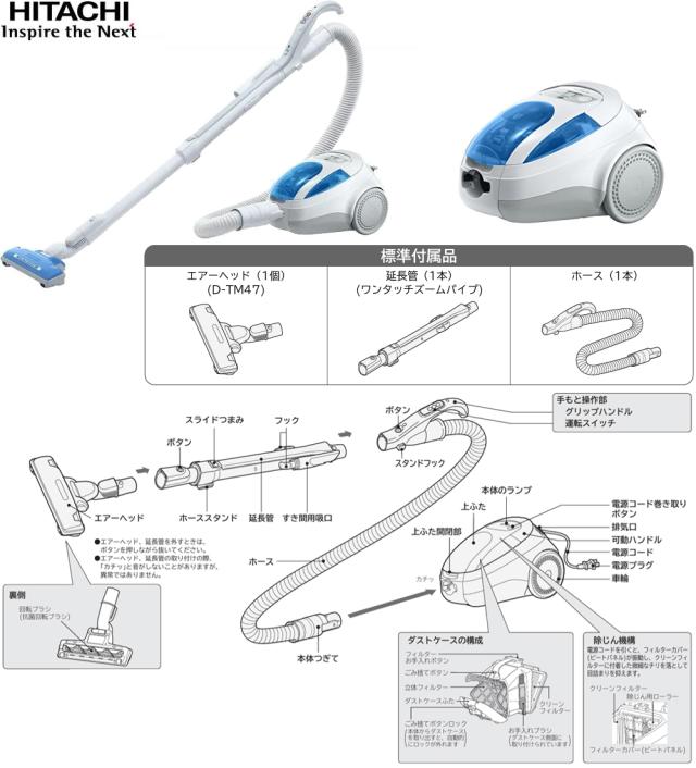 HITACHI 日立 掃除機 サイクロン式クリーナー ごみダッシュサイクロン