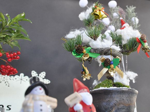 クリスマスの盆栽ツリ