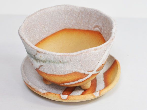 受け皿　丸　(白掛三