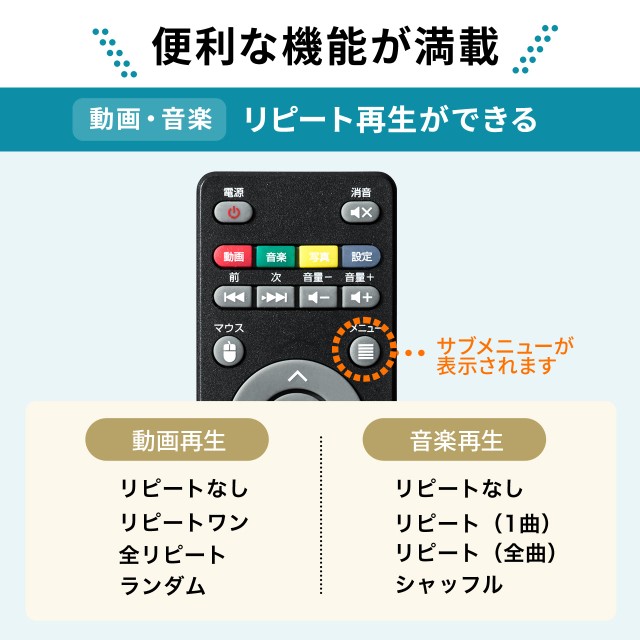 メディアプレーヤー メディアプレーヤー4K対応 最大2160p usbメモリ/SD