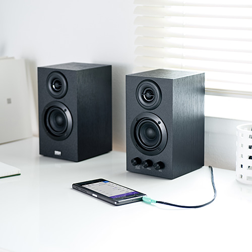 アンプ内蔵スピーカー 16W出力 ツィーター搭載 高音質 木製