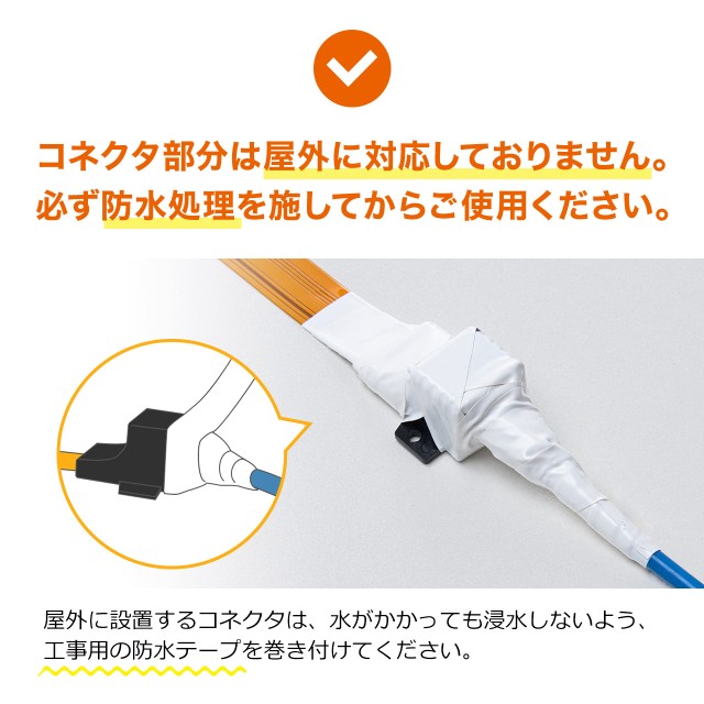 隙間用 LANケーブル 中継アダプタ CAT5e相当 窓 サッシ ドア フラットケーブル 屋外[500LANFLFF]の通販はau PAY