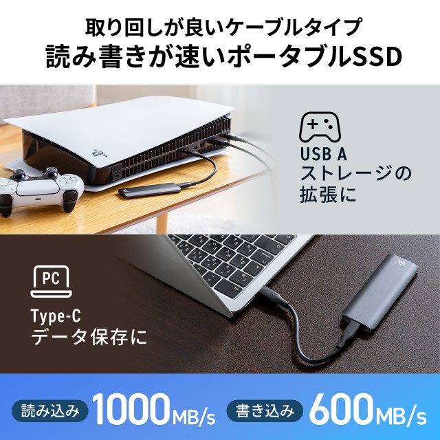 SSPS-US500GR スティックSSD 500GB   ウイルスバスター トータルセキュリティ スタンダード 3年版 同時購入用セット