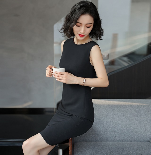 国内正規品 限定 タイトワンピース ワンピース レディース シンプル 上品 ノースリーブ 膝丈 結婚式 春 夏 秋 黒 白 即日出荷 Teammedellin Co