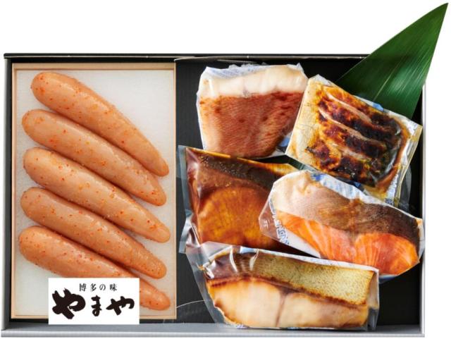 御祝.お返し,引出物,記念品は:辛子明太子・レンジで簡単焼き魚セット