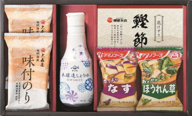 御祝.お返し,引出物,記念品は:ヤマサ本醸造しょうゆ＆大森屋味付のりギフト