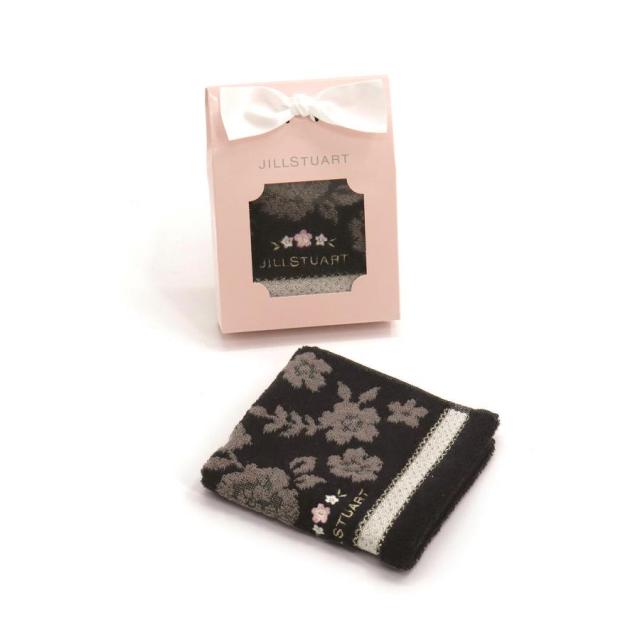 御祝.お返し,引出物,記念品は:ジルスチュアート ポンポネタオルハンカチ(ブラック)