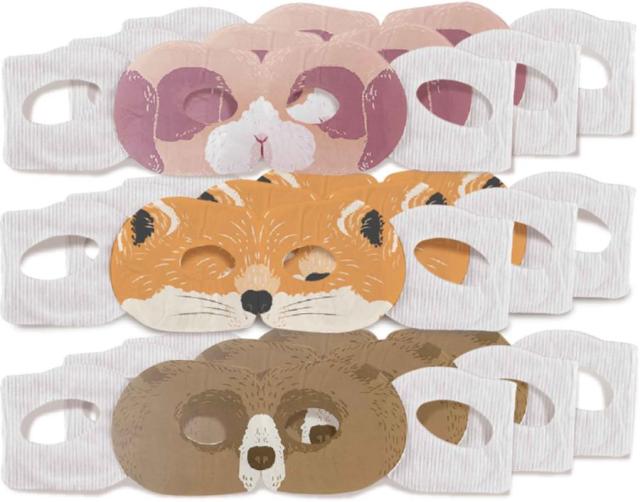 御祝.お返し,引出物,記念品は:ながら温アイマスクアソート9個セット動物柄