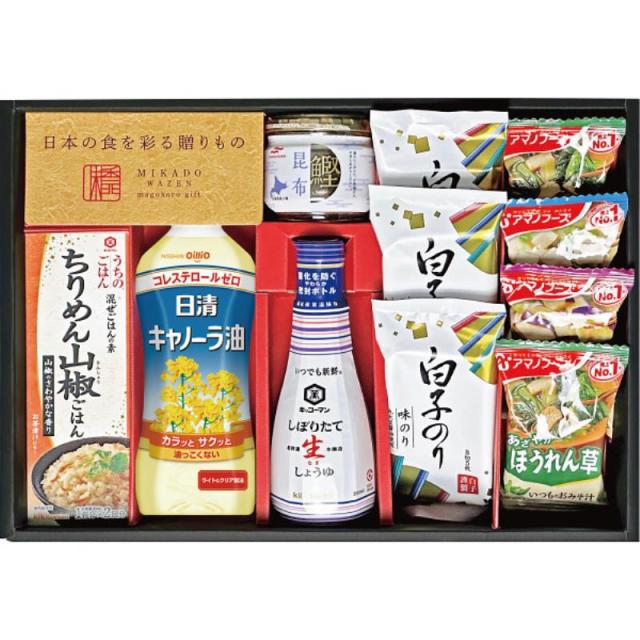 御祝.お返し,引出物,記念品は:味香門和膳(みかどわぜん)アマノフーズ&キッコーマン和食詰合せ