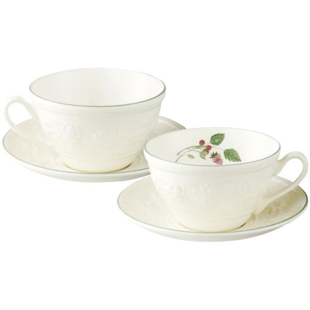 御祝.お返し,引出物,香典返し,記念品は:ウェッジウッド カップ＆ソーサー ペア フェスティビティ ラズベリー 1053997