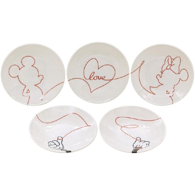 御祝.お返し,引出物,香典返し,記念品は:ディズニーキャラクター 小皿5枚揃 ラブイズ 3307-02