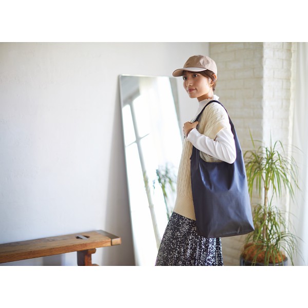 肩掛けエコトートバッグ ブラック  A-1