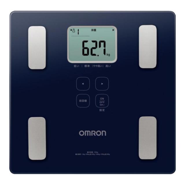 販促、ノベルティ,記念品は:オムロン 体重体組成計 カラダスキャン C/ﾀﾞｰｸﾌﾞﾙｰ HBF-236-JDB