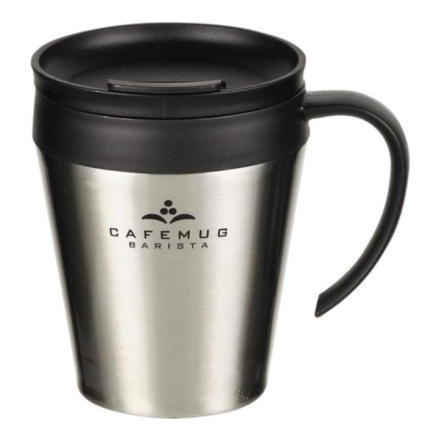 販促、ノベルティ,記念品は:カフェマグバリスタ 真空蓋付マグカップ 330 A/ﾐﾗｰ HB-3984