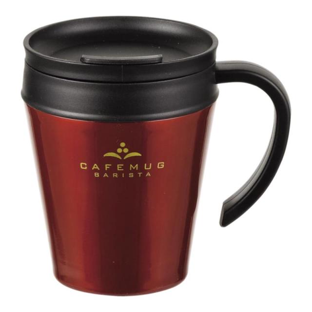 販促、ノベルティ,記念品は:カフェマグバリスタ 真空蓋付マグカップ 330 C/コーヒーチェリー HB-3986