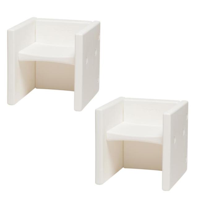 販促、ノベルティ,記念品は:マルチキューブチェア2個セット B/ホワイト MC-85WHP