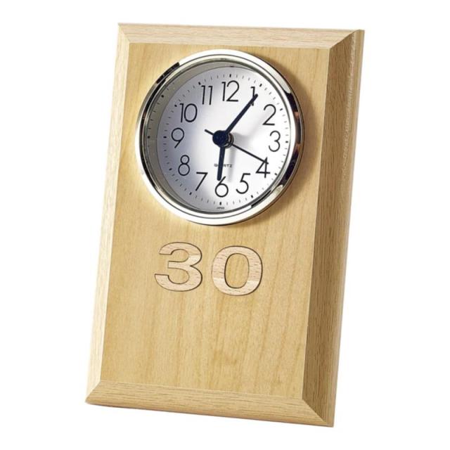 販促、ノベルティ,記念品は:木目調数字記念時計 B/白木目 MK-65S