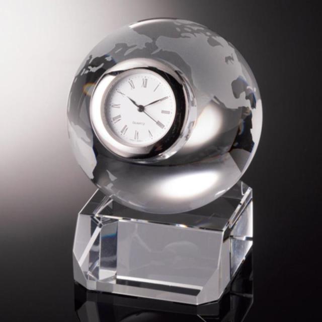 販促、ノベルティ,記念品は:クリスタル地球時計 B/シルバー CGWC-60-S