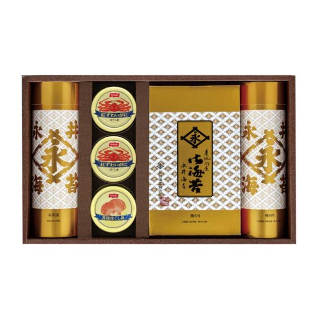 販促、ノベルティ,記念品は:永井海苔 海苔・お茶漬・かに缶・貝柱ほぐし身詰合せ GX-50R