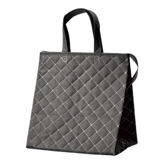 販促、ノベルティ,記念品は:カラークールキルトバッグ 中 100枚 A/黒AB LC625AB