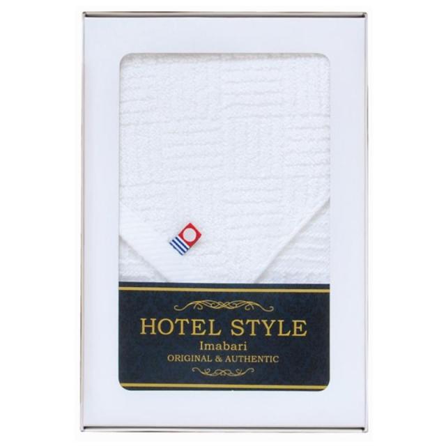 販促、ノベルティ,記念品は:今治ホテルスタイルハンドタオル1Ｐ B/ホワイト TQS0507781W