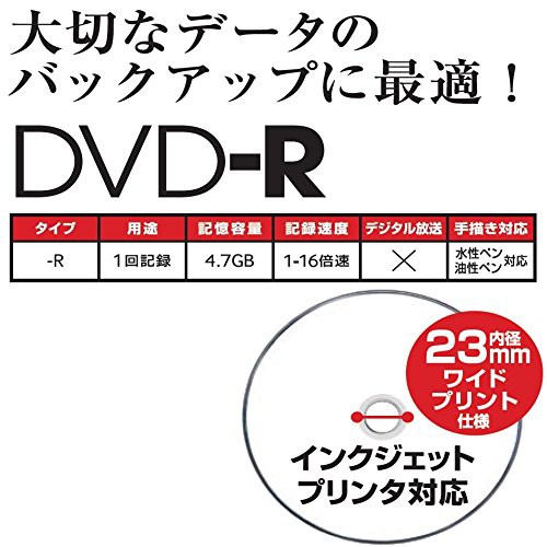 データ用dvd R 4 7gb 1 16倍速対応 ホワイトワイドプリンタブル 100枚スピンドル Spdr47pwc100sの通販はau Wowma ワウマ ロールショップ 商品ロットナンバー