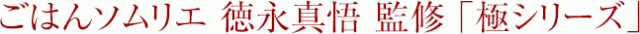 ごはんソムリエ 徳永真悟 監修 ｢極シリーズ｣