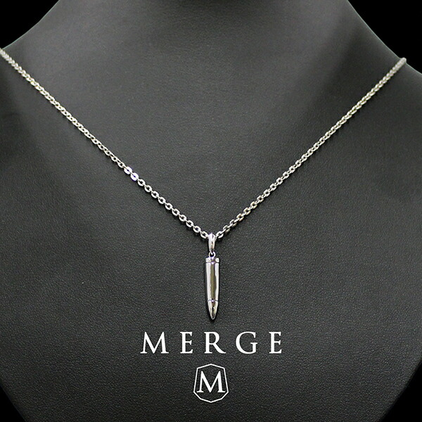 MERGE マージ ステンレス 弾丸 ネックレス チェーン付き