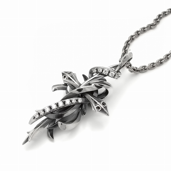 エムズコレクション シルバー925 クロス ネックレス(チェーン