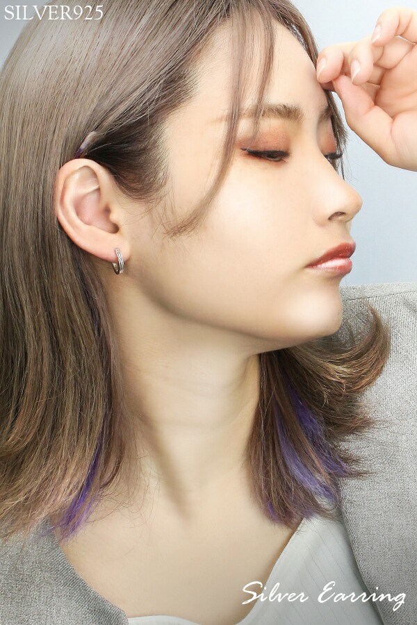 透かし クロス フープ シルバーピアス 1P 片耳用 シルバー925 透かし クロス フープ シルバーピアス 1P 片耳用 シルバー925